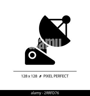 Parabolic dish pixel perfect black glyph icon Stock Vector