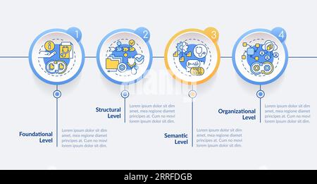 Multicolor HIR layout with linear icons Stock Vector