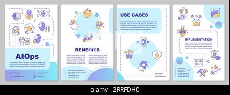 2D brochure with AI ops linear icons Stock Vector