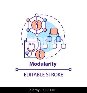 2D customizable thin line icon modularity concept Stock Vector