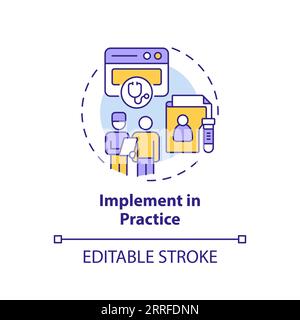 2D customizable thin line icon implement in practice concept Stock Vector