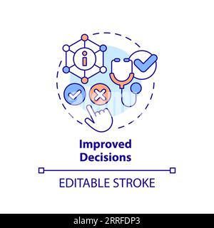 2D customizable thin line icon improved decisions concept Stock Vector