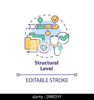 2D customizable thin line icon structural level concept Stock Vector