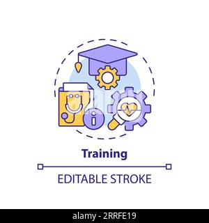 2D customizable thin line icon training concept Stock Vector