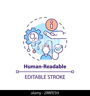 2D customizable thin line icon human-readable concept Stock Vector