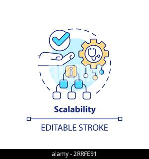 2D customizable thin line icon scalability concept Stock Vector
