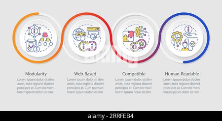 Multicolor HIR layout with linear icons Stock Vector