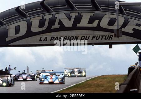 Bentley Team racing in the 2001 Le Mans 24 Hour race with Bentley Speed 8 Prototype race cars. Stock Photo