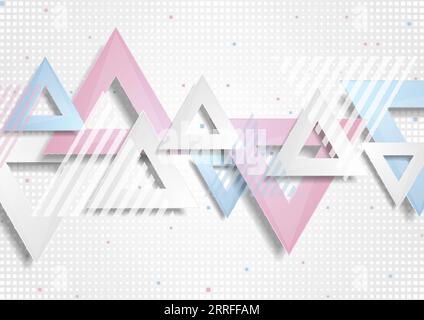 Abstract concept triangles tech geometry retro background. Vector design Stock Vector