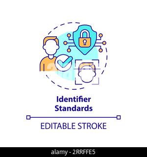 2D customizable thin line icon identifier standards concept Stock Vector