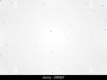 Small grey and blue purple squares dots abstract geometric background. Minimal hi-tech vector design Stock Vector