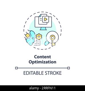 2D customizable content optimization line icon concept Stock Vector