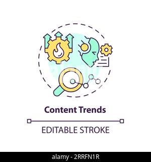 2D customizable content trends line icon concept Stock Vector