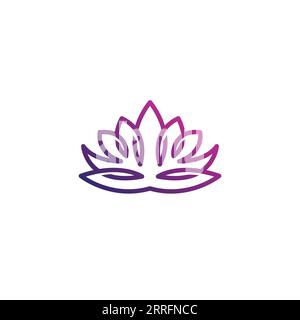 Lotus Line Logo Design. Lotus Flower Vector Stock Vector
