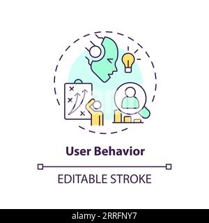 2D customizable user behavior line icon concept Stock Vector
