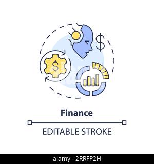 2D customizable finance line icon concept Stock Vector