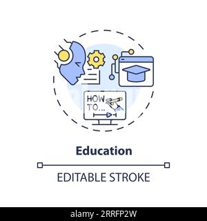 2D customizable education line icon concept Stock Vector
