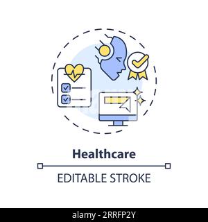 2D customizable healthcare line icon concept Stock Vector