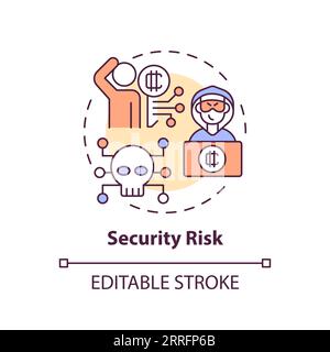 2D customizable security risk line icon concept Stock Vector