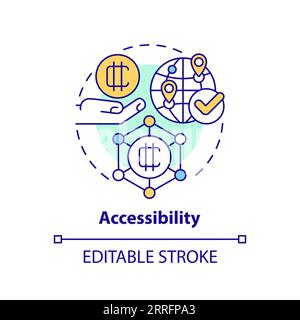 2D customizable accessibility line icon concept Stock Vector