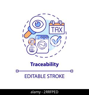 2D customizable traceability line icon concept Stock Vector