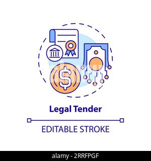 2D customizable legal tender line icon concept Stock Vector