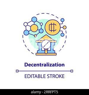 2D customizable decentralization line icon concept Stock Vector