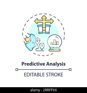 2D customizable predictive analysis line icon concept Stock Vector