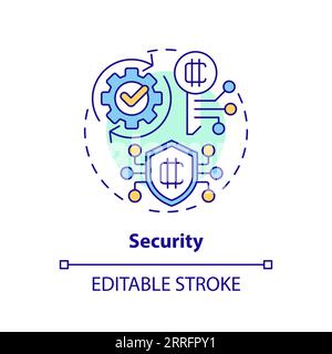 2D customizable security line icon concept Stock Vector
