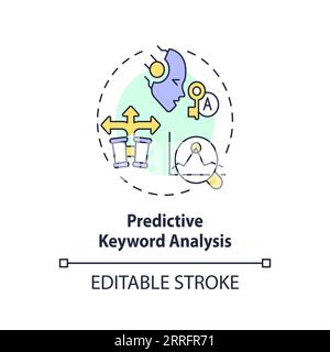 2D customizable predictive keyword analysis icon concept Stock Vector