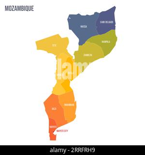 Mozambique political map of administrative divisions - provinces and ...
