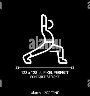 2D customizable exercise white linear icon Stock Vector