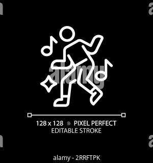 2D customizable dance white linear icon Stock Vector