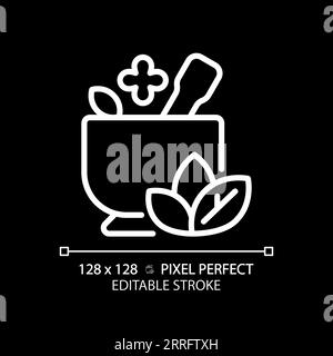 2D customizable ayurveda white linear icon Stock Vector