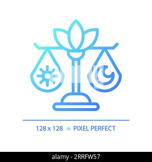 Blue gradient day and night balance linear icon Stock Vector
