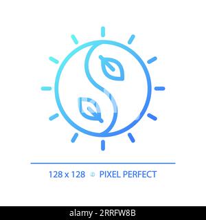 Blue gradient yin and yang linear icon Stock Vector