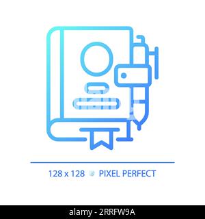 Blue gradient book linear icon Stock Vector