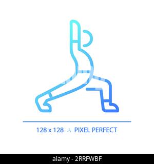 Blue gradient exercise linear icon Stock Vector