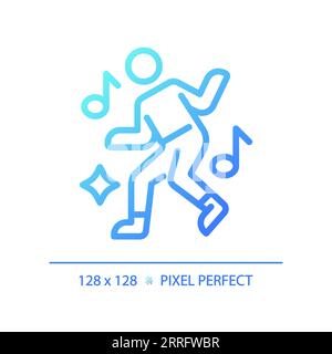 Blue gradient dance linear icon Stock Vector