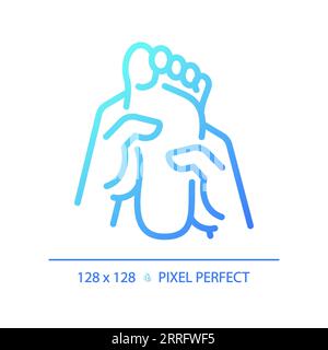 Blue gradient foot massage linear icon Stock Vector