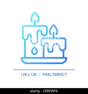 Blue gradient candles linear icon Stock Vector