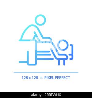 Blue gradient body massage linear icon Stock Vector