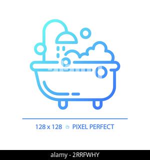 Blue gradient bubble bath linear icon Stock Vector