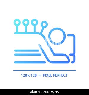 Blue gradient acupuncture linear icon Stock Vector
