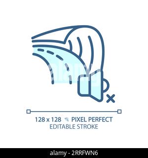 Customizable soundproof road blue thin linear icon Stock Vector