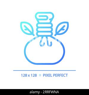 Blue gradient herbal compress linear icon Stock Vector