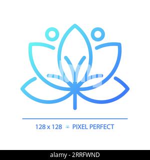 Blue gradient lotus linear icon Stock Vector