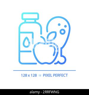 Blue gradient healthy diet linear icon Stock Vector
