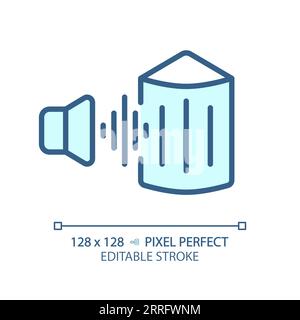Customizable soundproofing layer blue thin linear icon Stock Vector