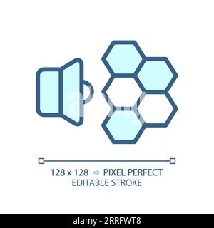 Customizable soundproof wallpaper blue thin linear icon Stock Vector